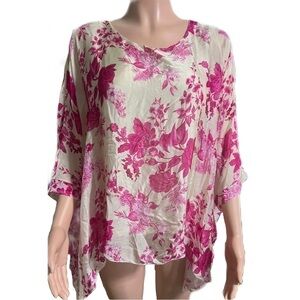 NWT ELENA BALDI from Italy Women’s Floral Silk Blend Blouse